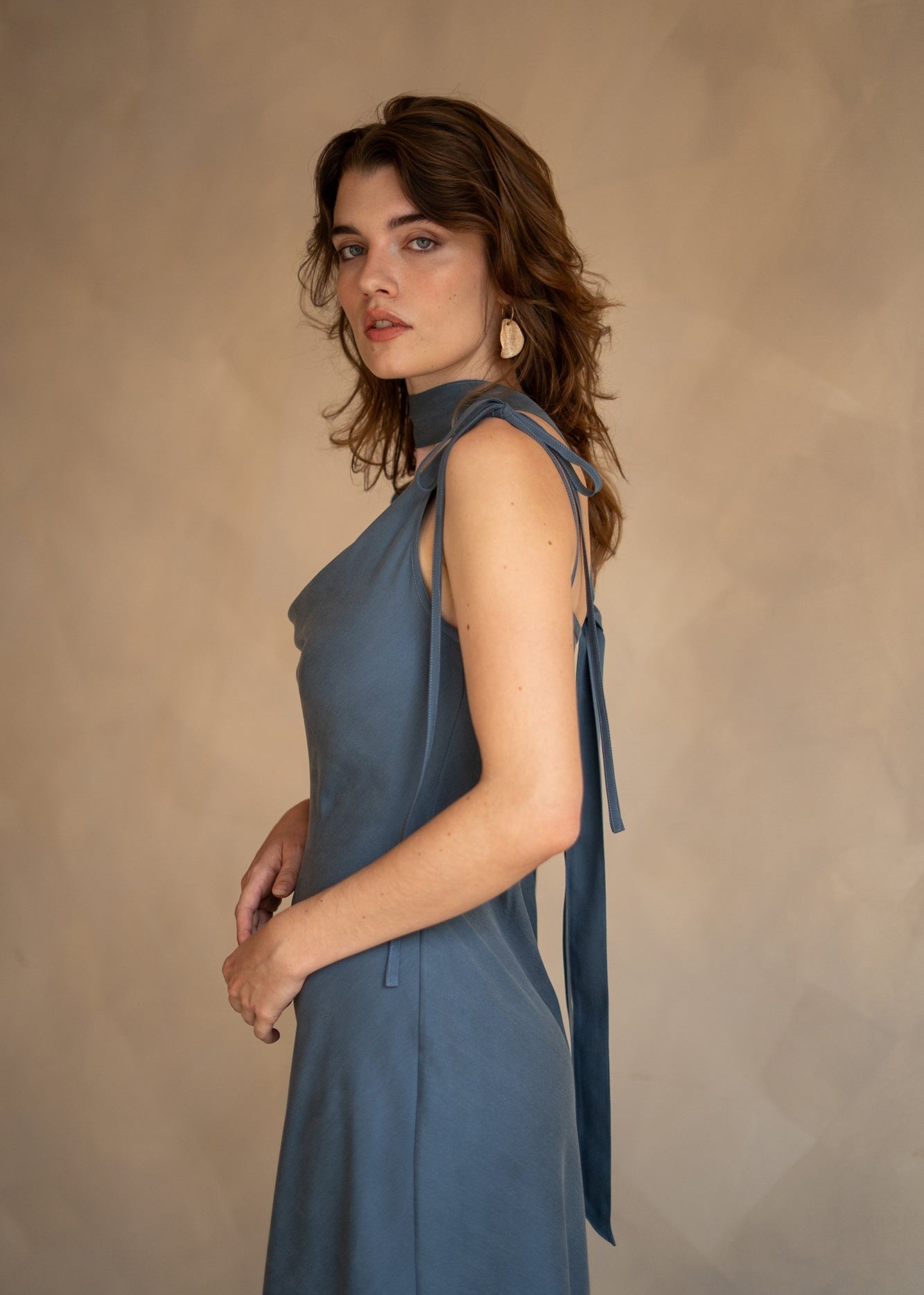 THE LUCIE DRESS in dusty blue