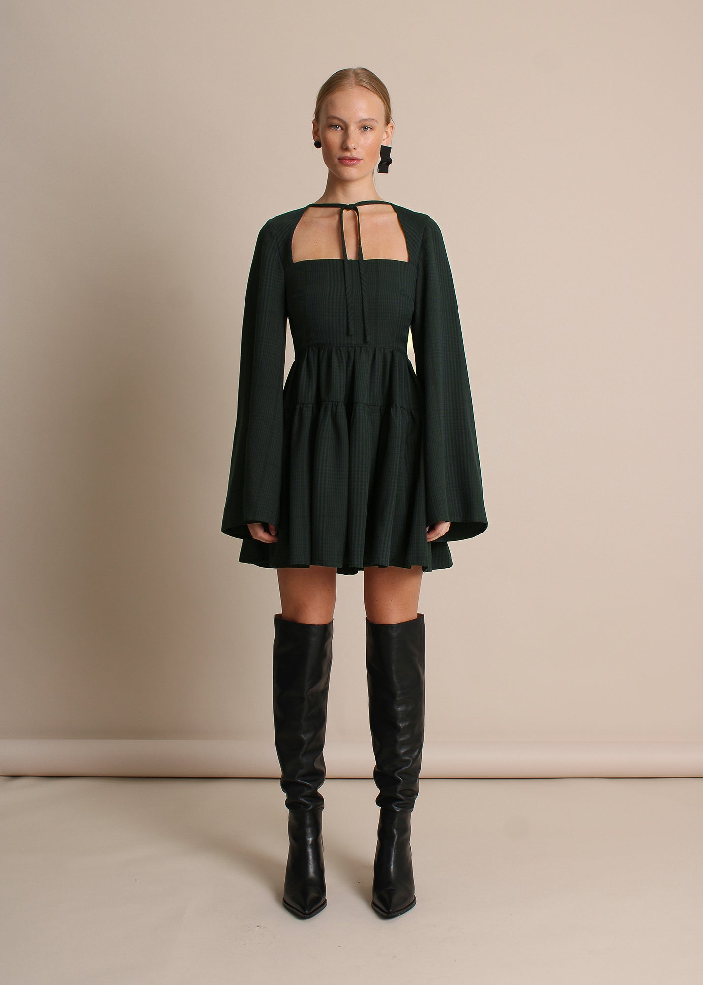 THE ADÈLE DRESS - green plaid