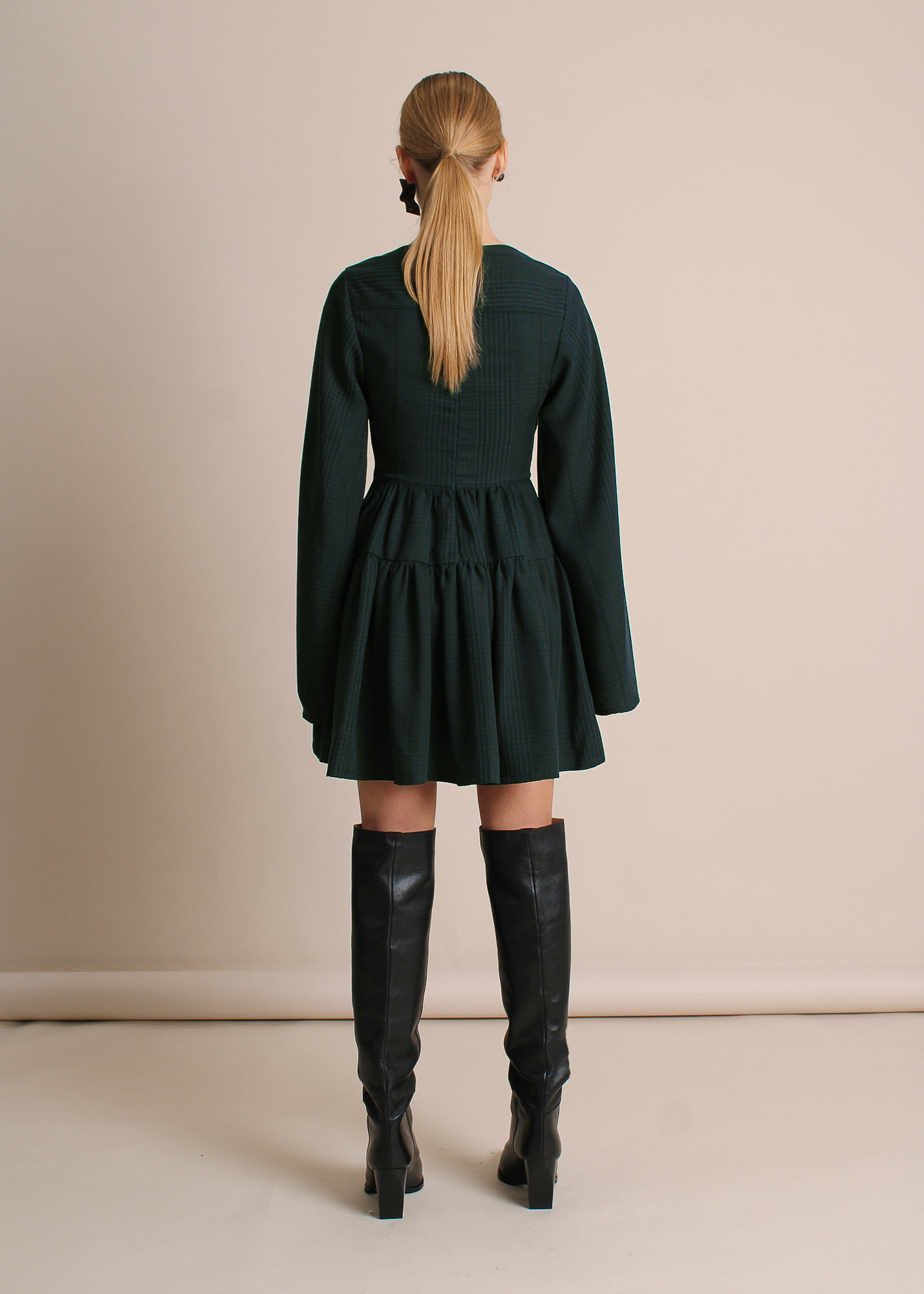THE ADÈLE DRESS - green plaid