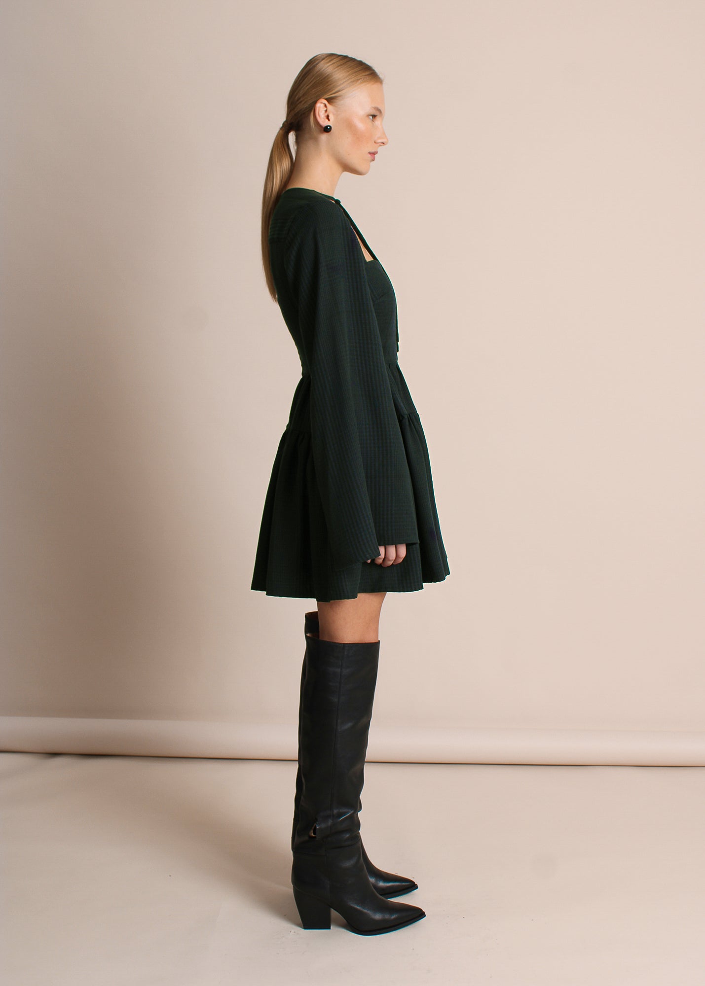 THE ADÈLE DRESS - green plaid