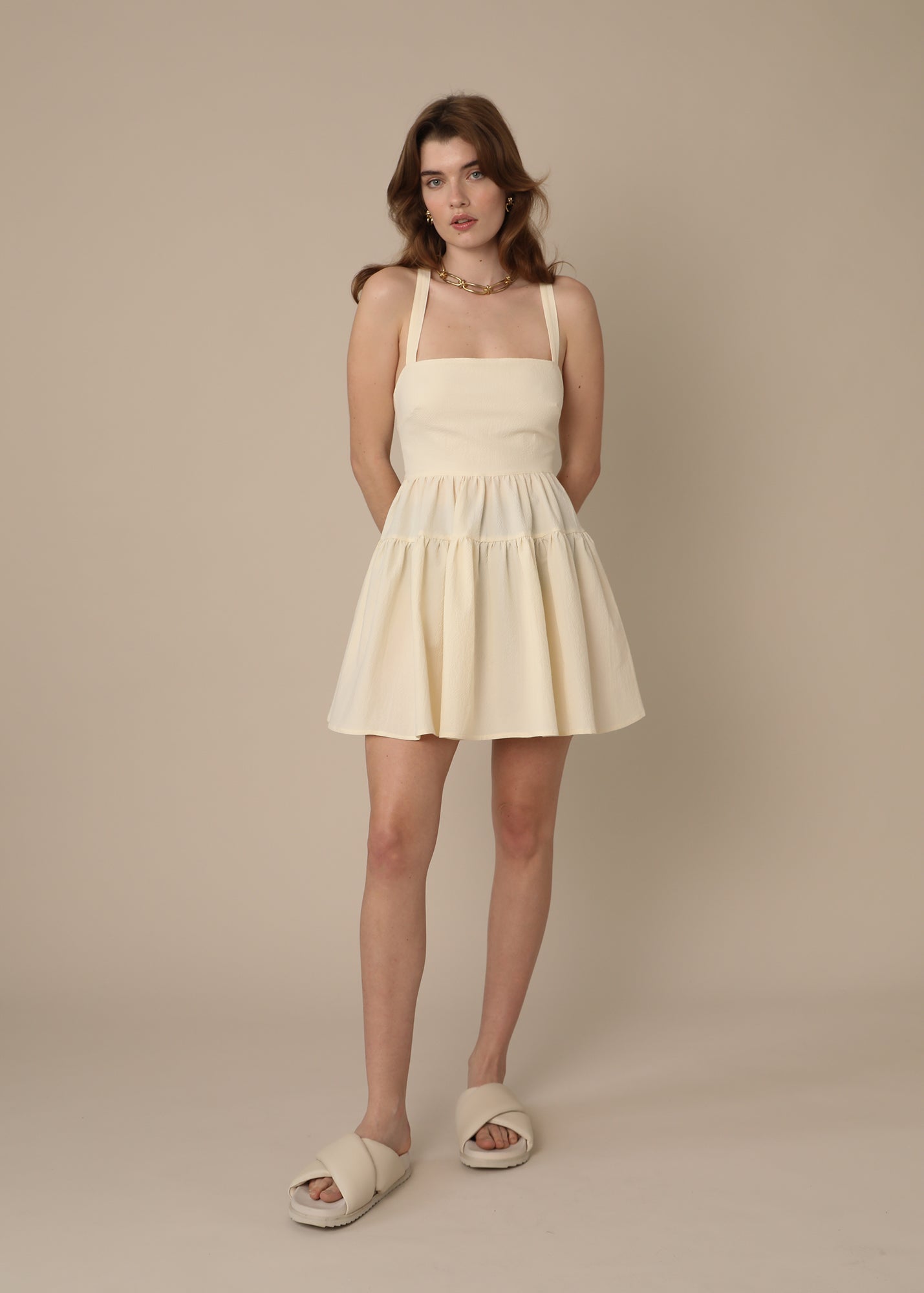 THE CLÉMENCE MINI DRESS - cream | Size 8