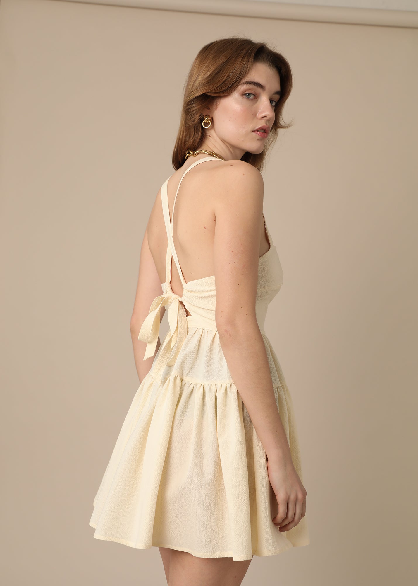 THE CLÉMENCE MINI DRESS - cream | Size 8