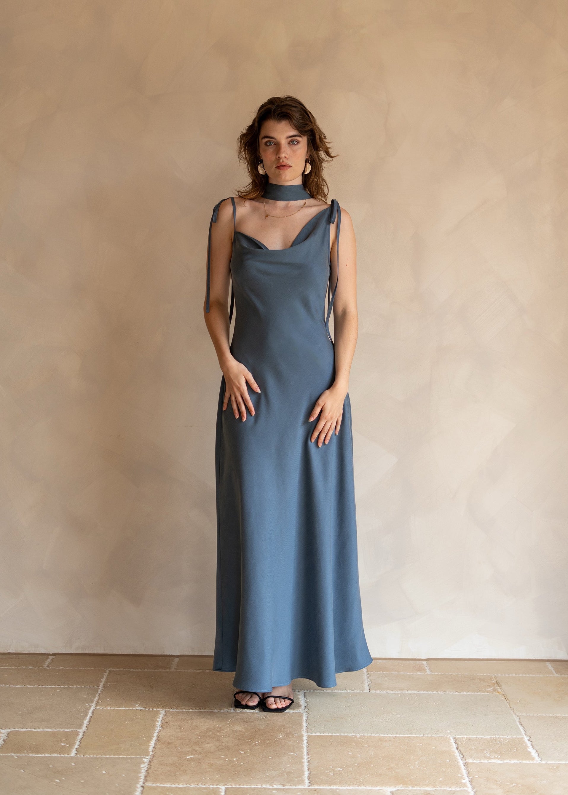 THE LUCIE DRESS in dusty blue