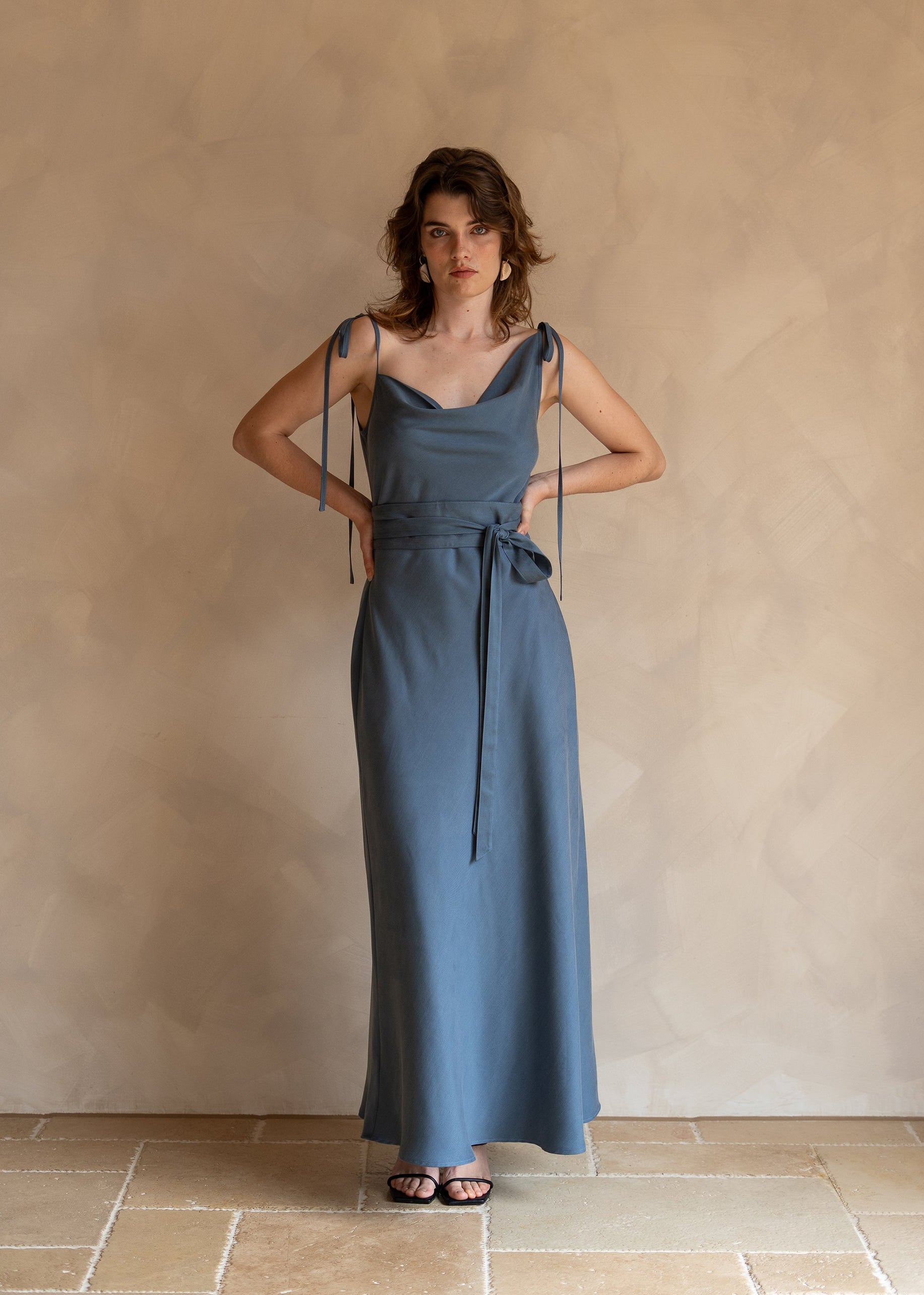 THE LUCIE DRESS in dusty blue