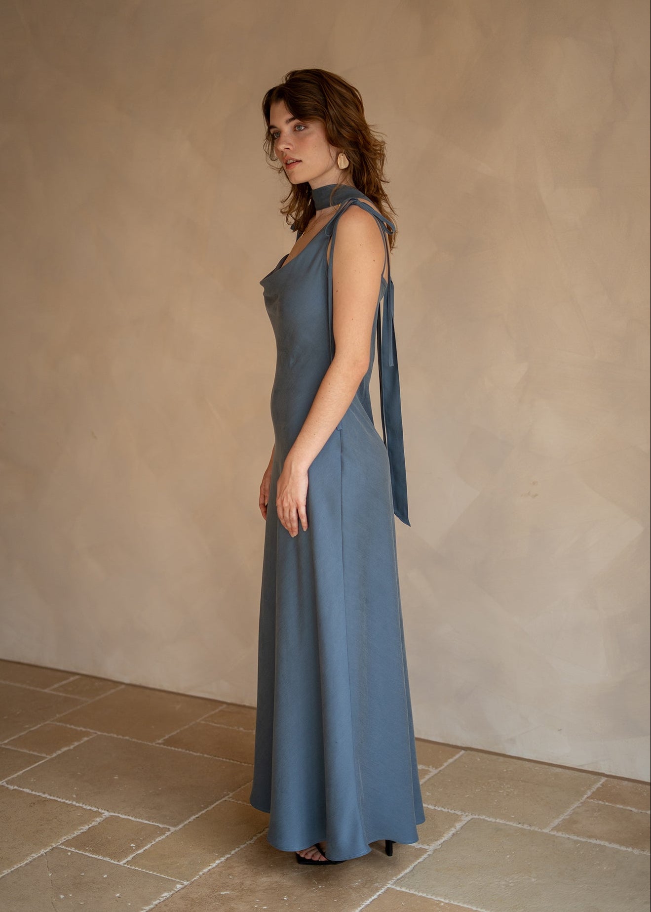 THE LUCIE DRESS in dusty blue